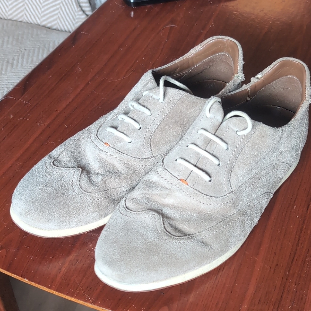 Hugo Boss Gray Suede Shoes